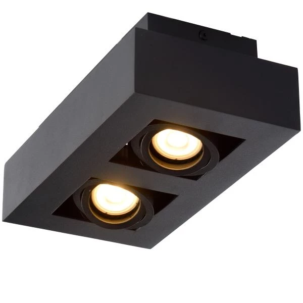 Lucide XIRAX - Deckenstrahler - LED Dim to warm - GU10 - 2x5W 2200K/3000K - Schwarz - detail 2